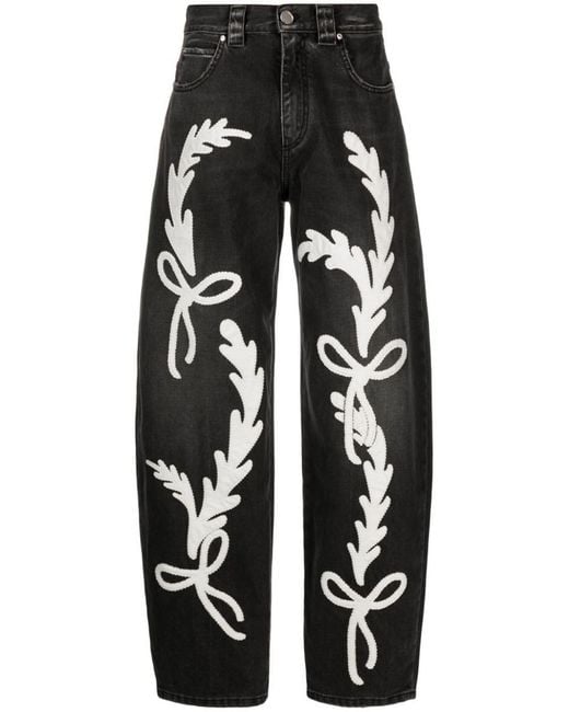 Pinko Black Rodeo Embroidered Jeans