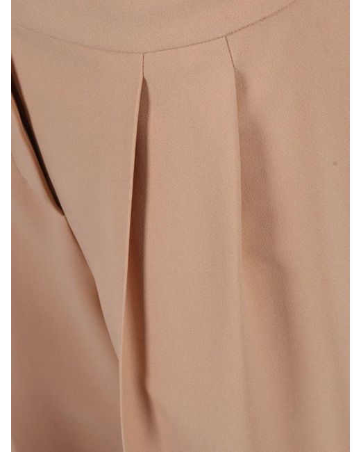 Alberta Ferretti Natural High-Waisted Wide-Leg Trousers With Tailored Silhouette