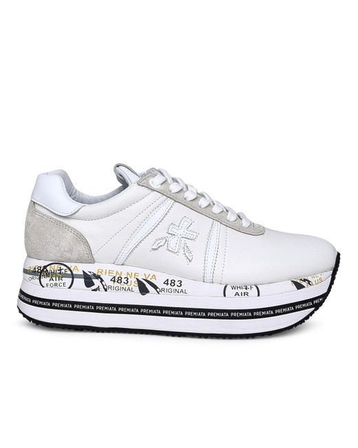 Premiata White Leather Beth Sneakers | Lyst