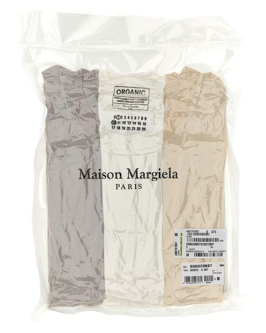 Maison Margiela White 3 Pack S T-shirt Multicolor for men
