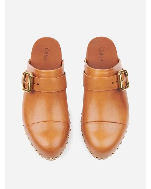 Chloé Brown Jeannette Clogs