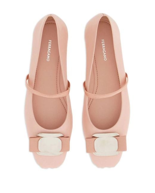 Ferragamo Pink New Vara Dancers Shoes