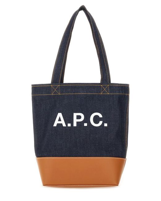 A.P.C. Blue Axel Small Tote Bag for men