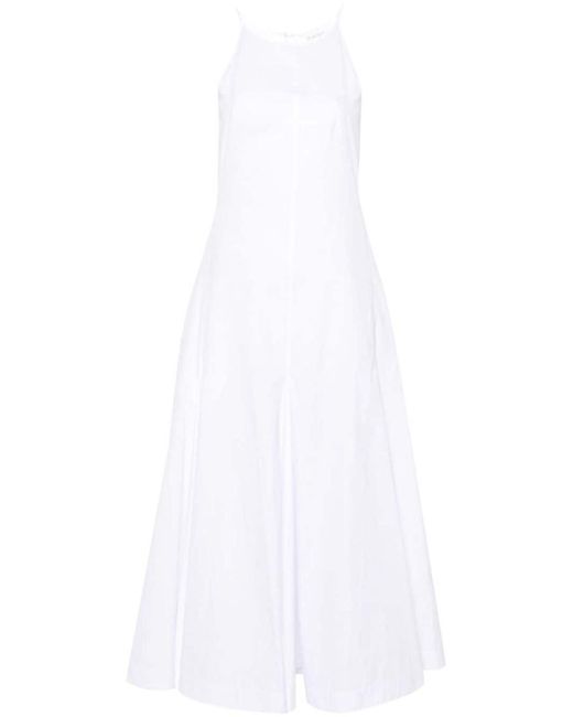 Sportmax White Cotton Midi Dress