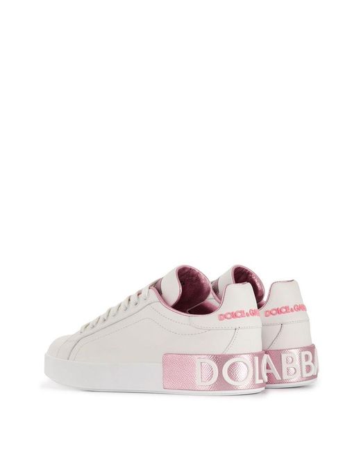 Dolce & Gabbana Pink 'Portofino' Sneakers