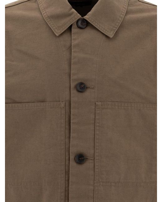 Vince Green Cotton And Linen Utility Jacket for men