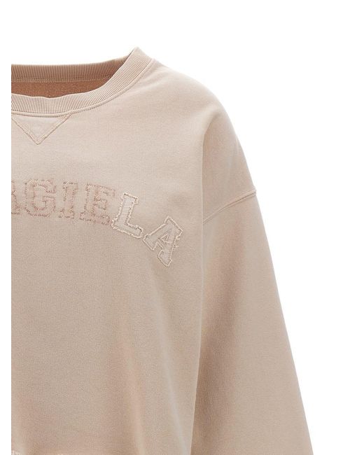Maison Margiela Natural Logo Embroidery Sweatshirt