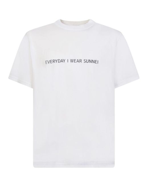 Sunnei White Crewneck T-Shirt for men