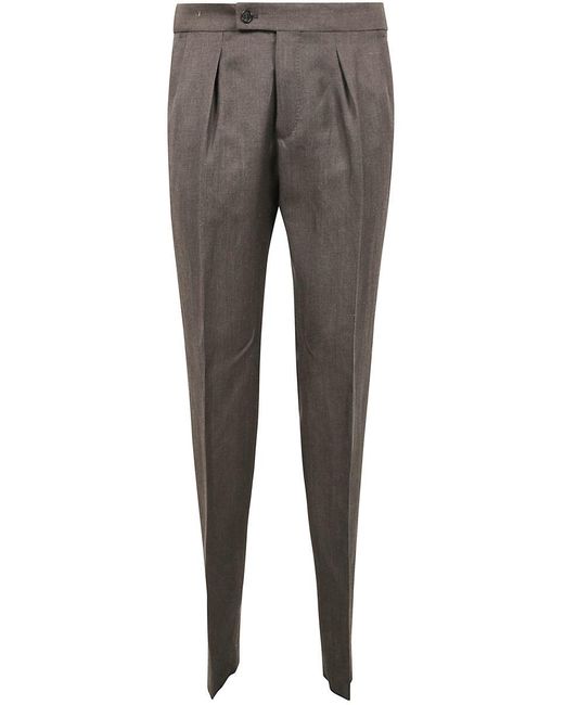 Incotex Gray Tapered Fit Trousers for men