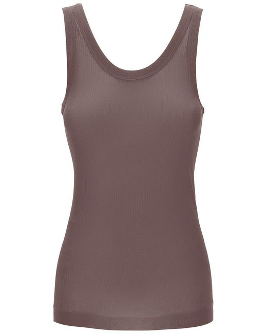 Lemaire Brown Seamless Sleeveless Top