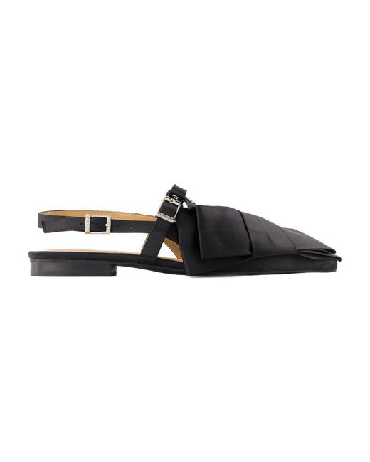 Ganni Black Big Bow Ballerinas