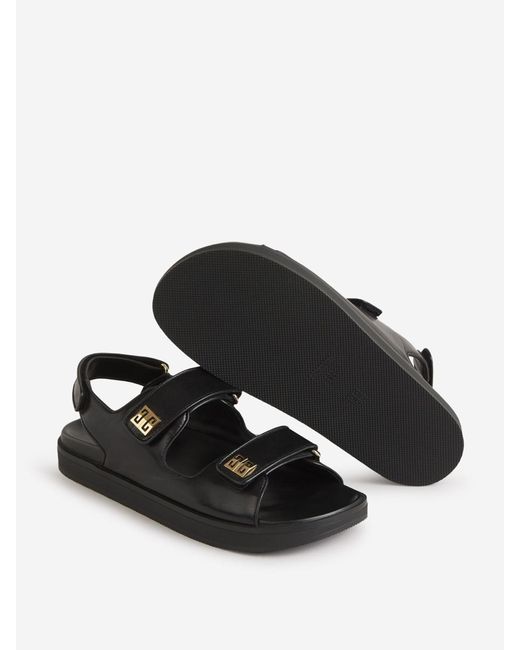 Givenchy Black Leather Strap Sandals