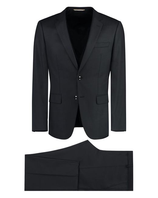 Boss Black Stretch Wool Three-Pieces Suit for men