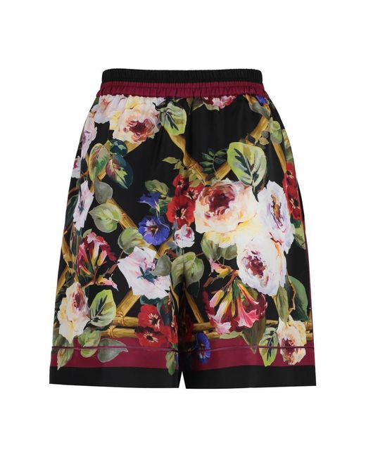 Dolce & Gabbana Multicolor Printed Silk Shorts