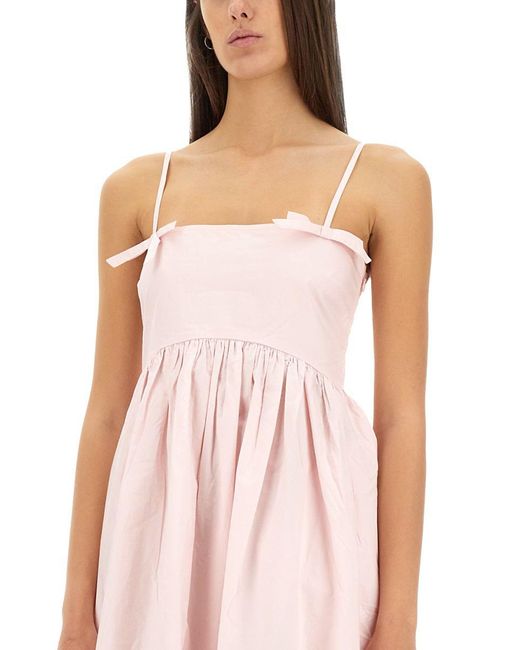 Ganni Pink Cotton Dress