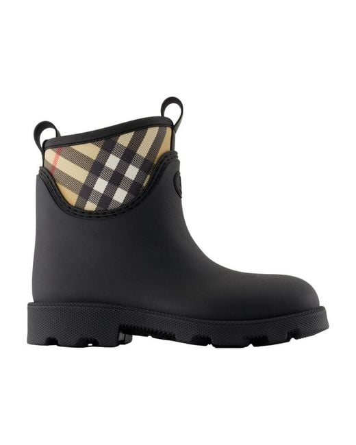 Burberry Black Marsh Stamp Low Ankle Boots