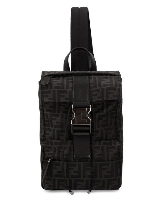Fendi Black Ness Fabric Backpack for men