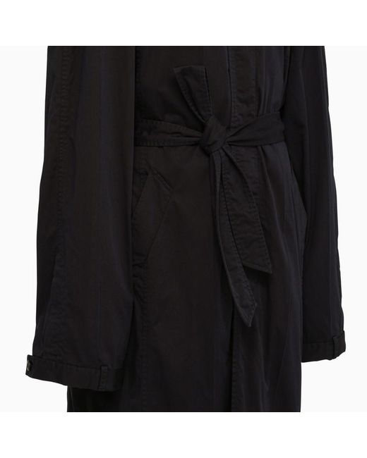 Balenciaga Black Oversized Cotton Ink Coat for men