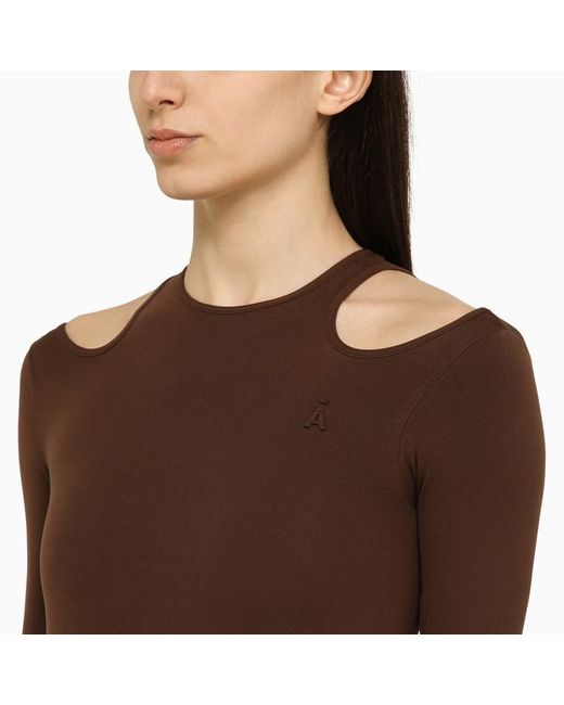 ANDREADAMO Brown Bodysuit With Cut-Out