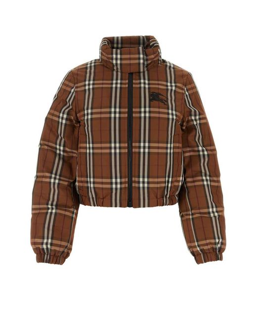 Burberry Brown High Neck Padded Jacket