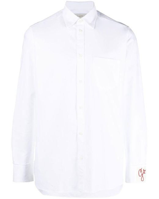 Golden Goose Deluxe Brand White Cotton Oxford Shirt for men