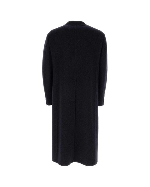 Fendi Blue Wool Blend Coat for men