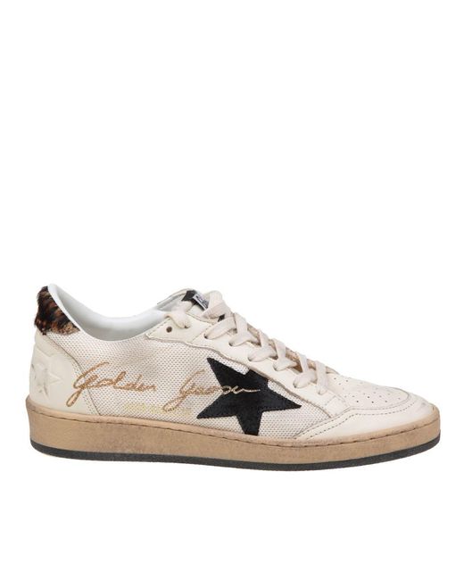 Golden Goose Deluxe Brand White Leather And Canvas Sneakers