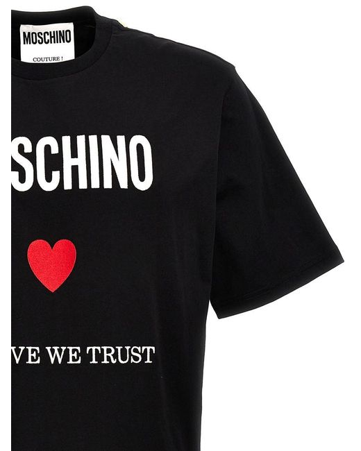 Moschino Black In Love We Trust T-shirt for men