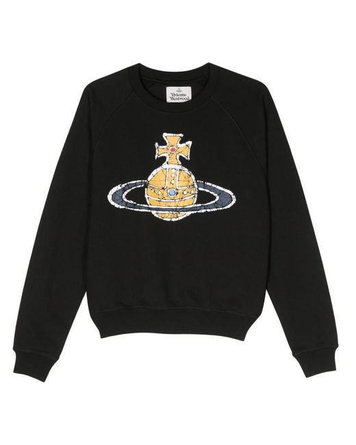 Vivienne Westwood Black Logo Cotton Sweatshirt for men