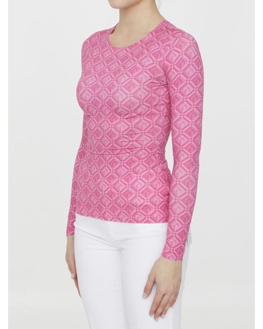 Marine Serre Moon Diamant Second-skin Top in Pink | Lyst