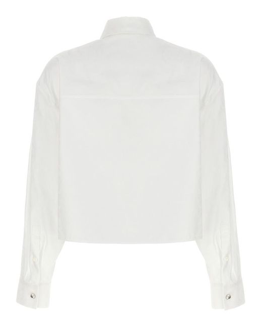Versace White Broccato Shirt, Blouse