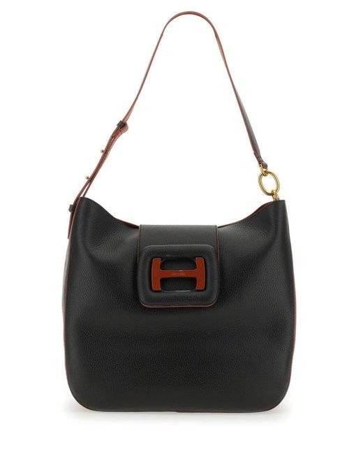 Hogan Black H-bag Leather Messenger