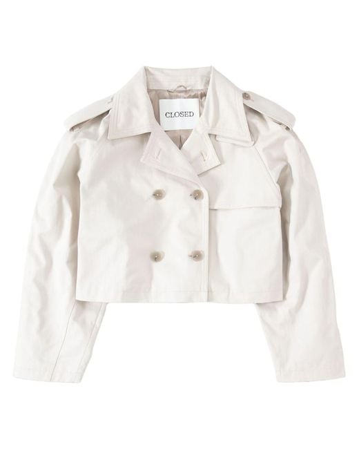 Closed Natural Cotton Cropped Trench