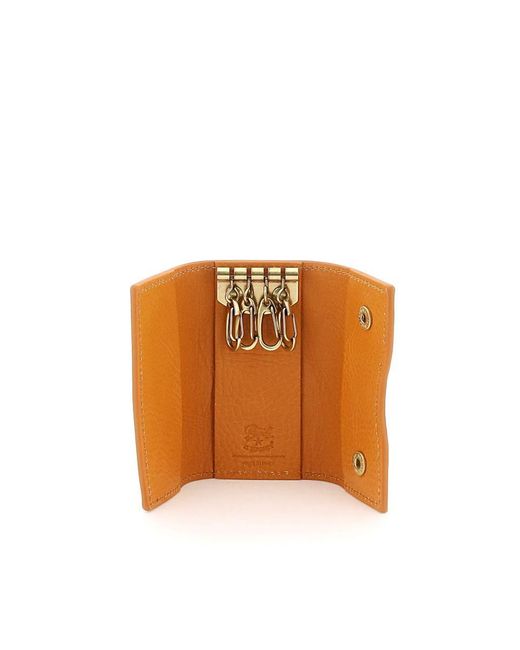 Il Bisonte Orange Leather Key Holder