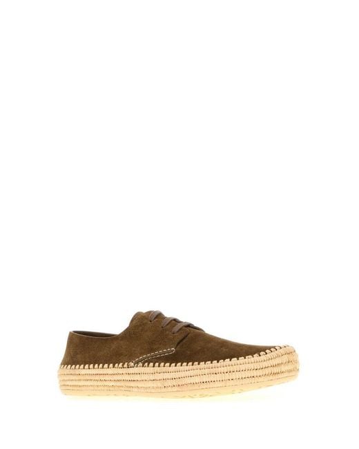 Loewe Brown Suede Rio Lace-Up Shoes for men