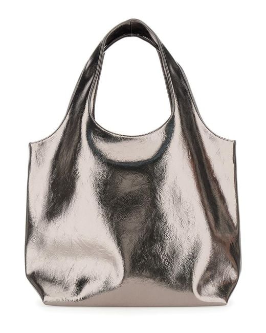 A.P.C. Natural 'Ninon' Metallic Tote Bag With Logo Print