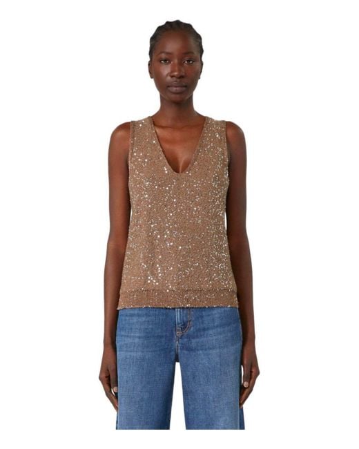 Weekend by Maxmara Brown Acaici Top