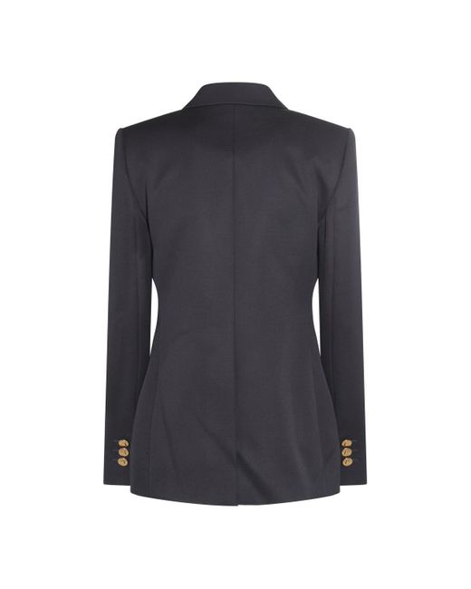 Givenchy Black Navy Wool And Mohair Blazer