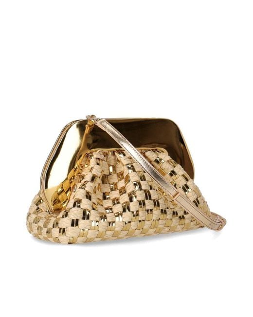 THEMOIRÈ Natural Tia Micro Weaved Straw Laminated Clutch Bag