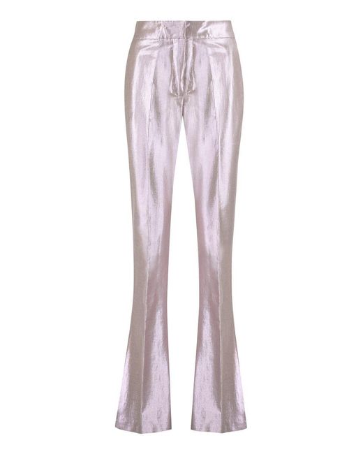 Genny Women's Purple Lurex Cotton Pants