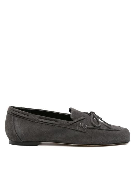 Aeyde Black Jasper Cow Suede Leather Charcoal