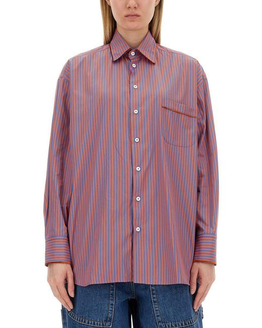 Etro Purple Striped Shirt