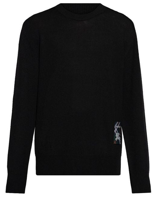 Burberry Men's Black 100% Wool Sweater