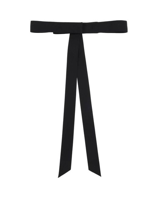 Dolce & Gabbana Black "Satin Bow Belt With Ribbon Detail