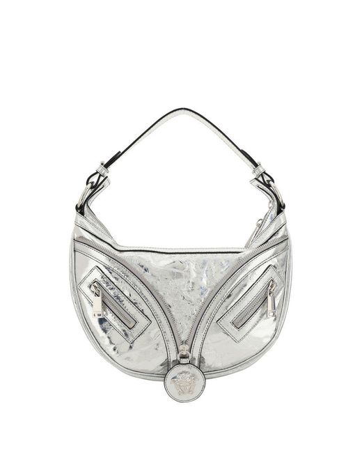 Versace Metallic 'Hobo' Hand Bag With Medusa Detail