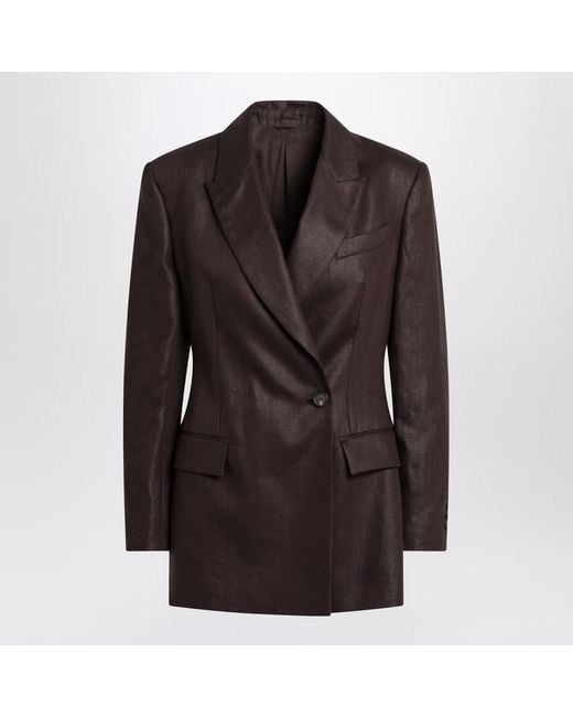 Brunello Cucinelli Brown Shiny Twill Jacket