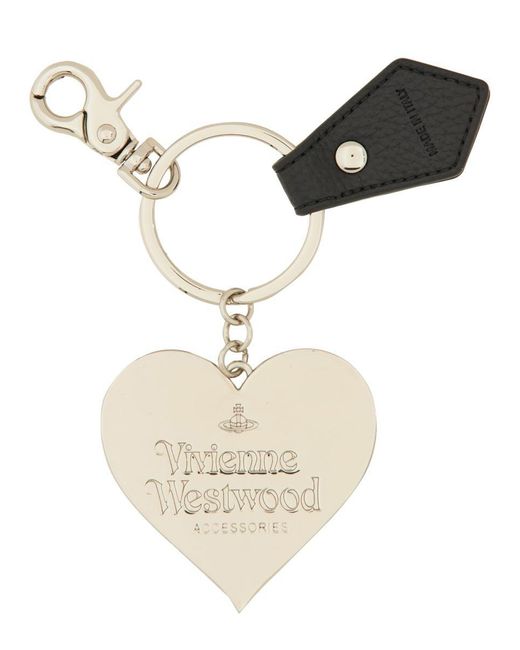 Vivienne Westwood Black Portachiave "Mirror Heart"