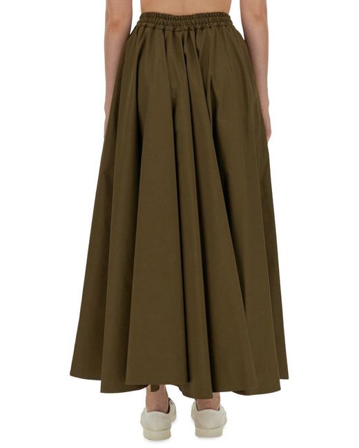 Aspesi Green Long Full Skirt