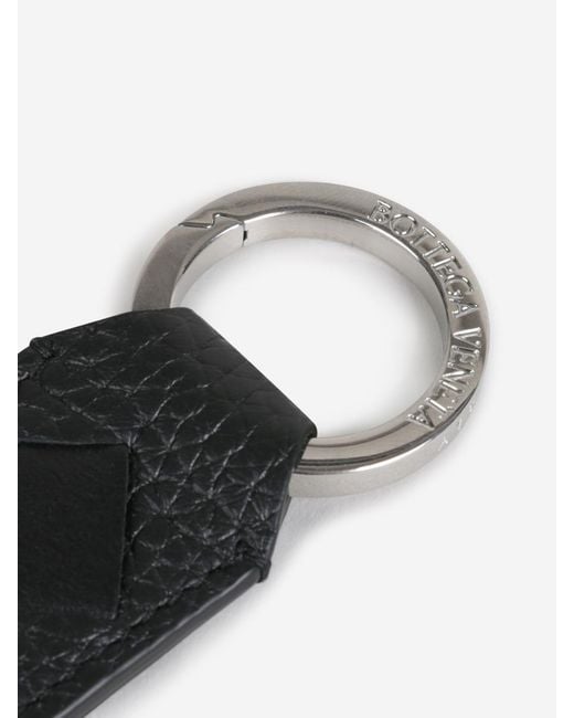 Bottega Veneta White Leather Keychain for men