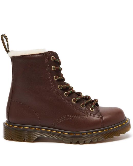 dr martens tan fur lined boots